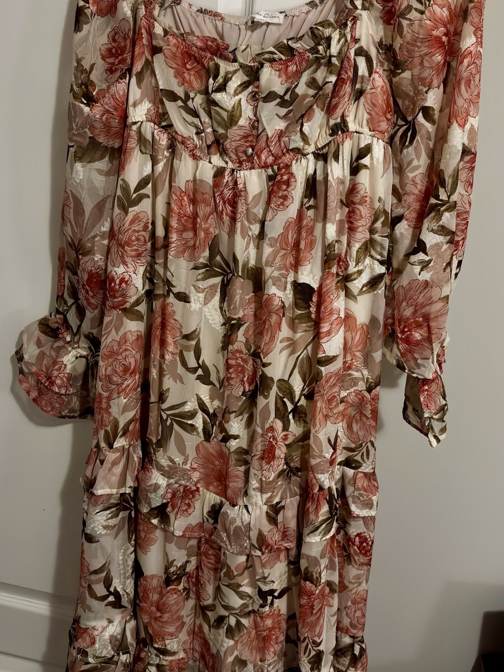 By the River - Floral Maxi Dress in Pink